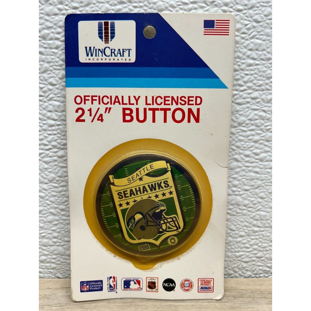 Vtg Seattle Seahawks NFL Officially Licensed Button Pin By WinCraft Made In USA